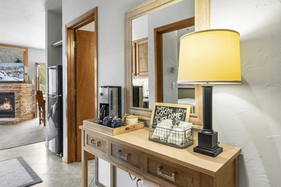Hallway with coffee bar