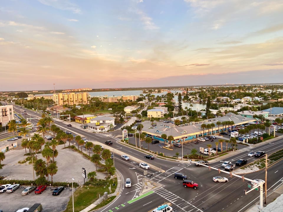 Evening intracoastal views at front door. Our place is surrounded by water views