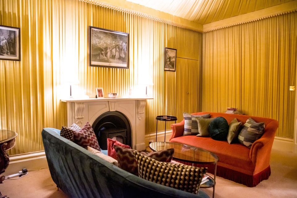 First floor: The fabulous tented dining room with additional comfortable seating