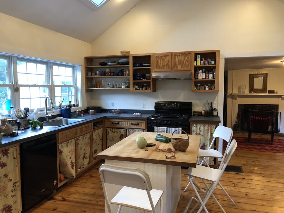 Kitchen, cathedral ceiling.