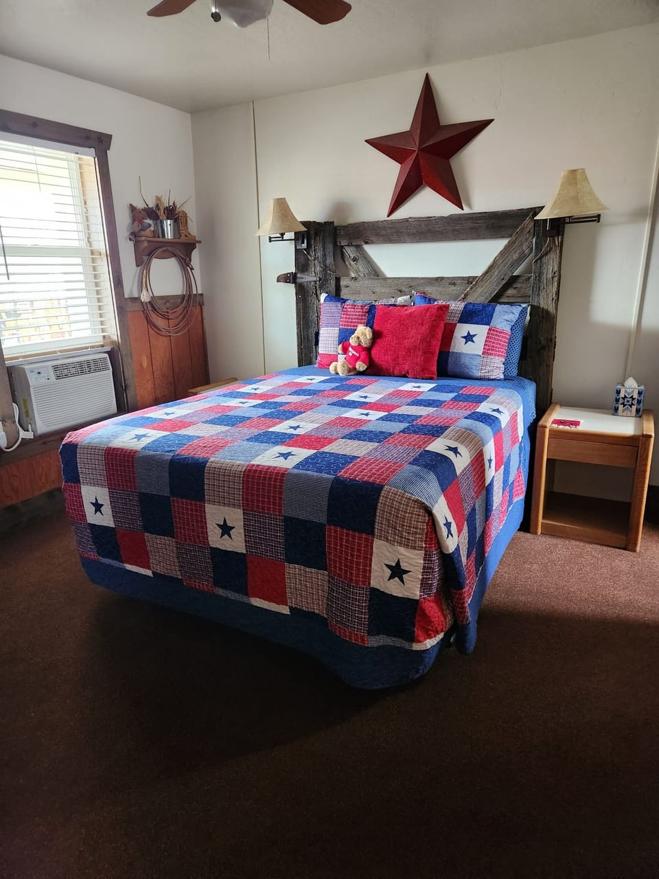 American Cowboy Suite (bed in second room with bathroom to right )