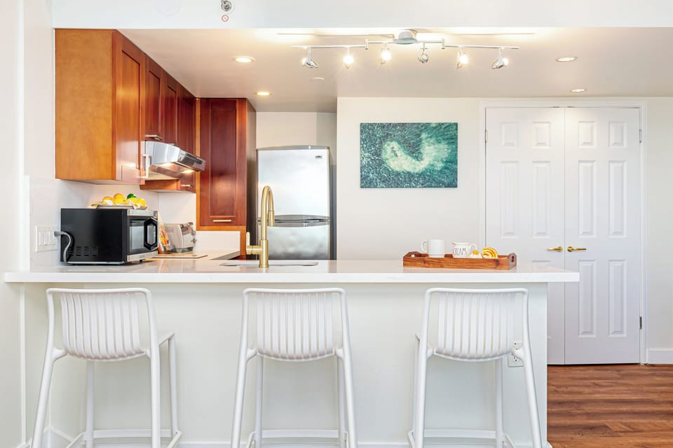 Stylish kitchen island with a large countertop