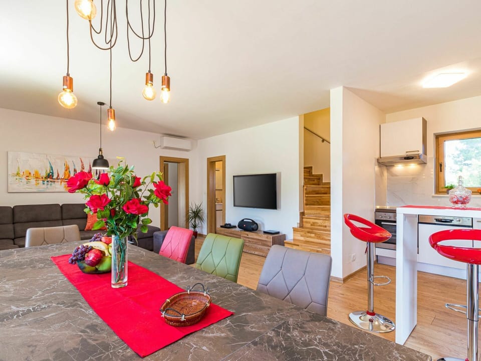 Room, Property, Interior Design, Furniture, Red, Building, House, Floor, Real Estate, Ceiling