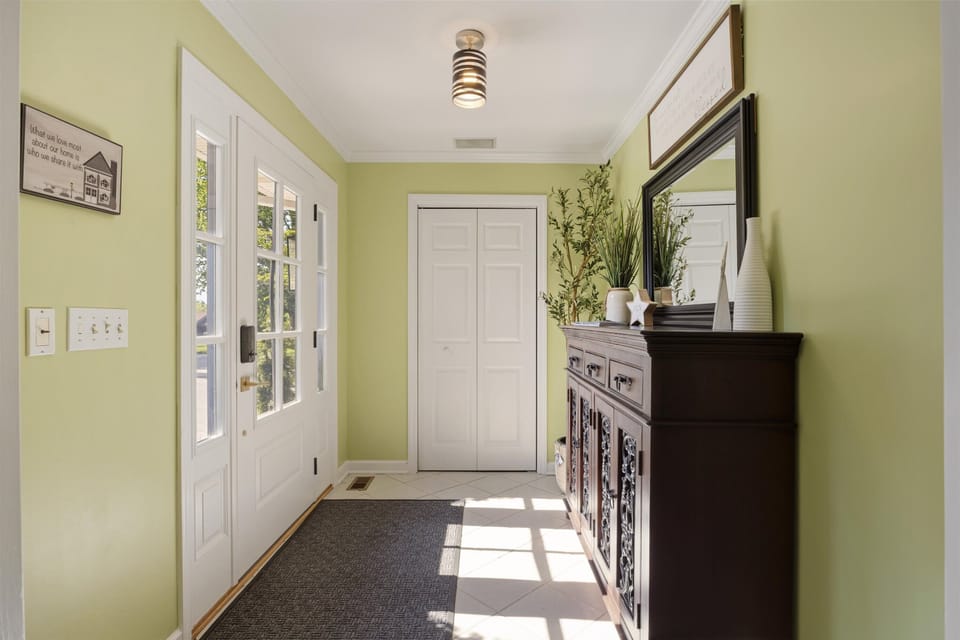 Entry foyer is bright and welcoming.