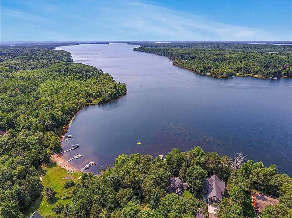Lac Courte Oreilles is a 5139 acre lake with clear water and a maximum depth of 90 feet.