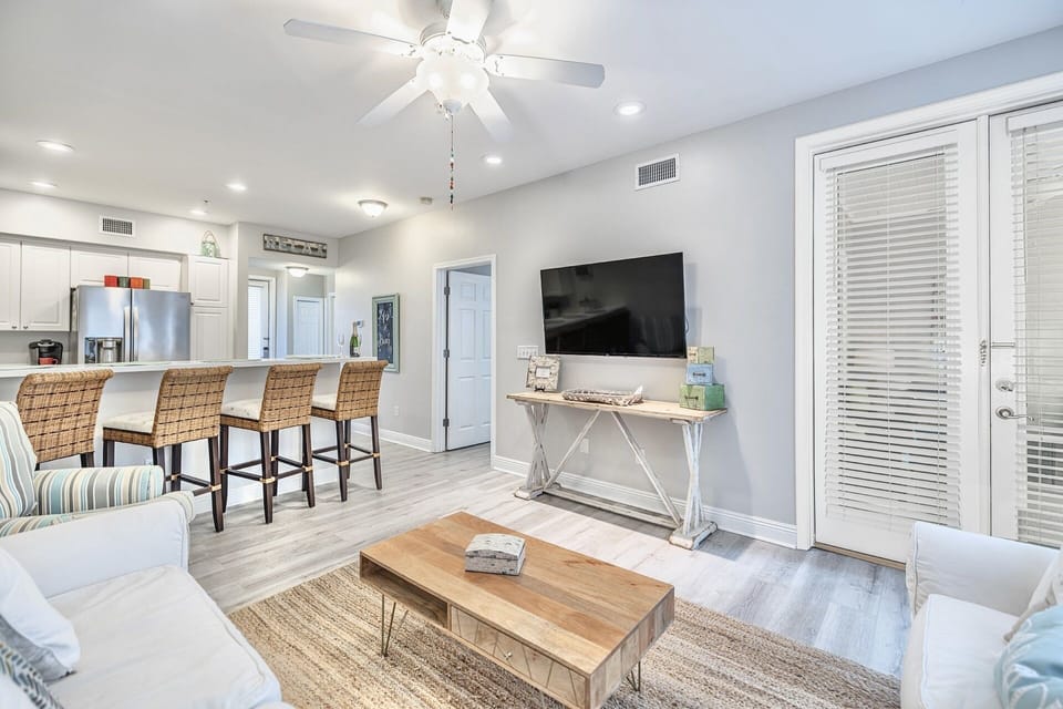 Living room with smart TV