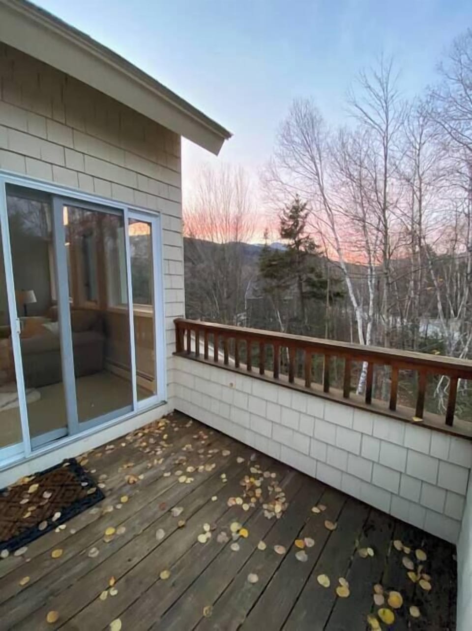 Private deck off of the living room.