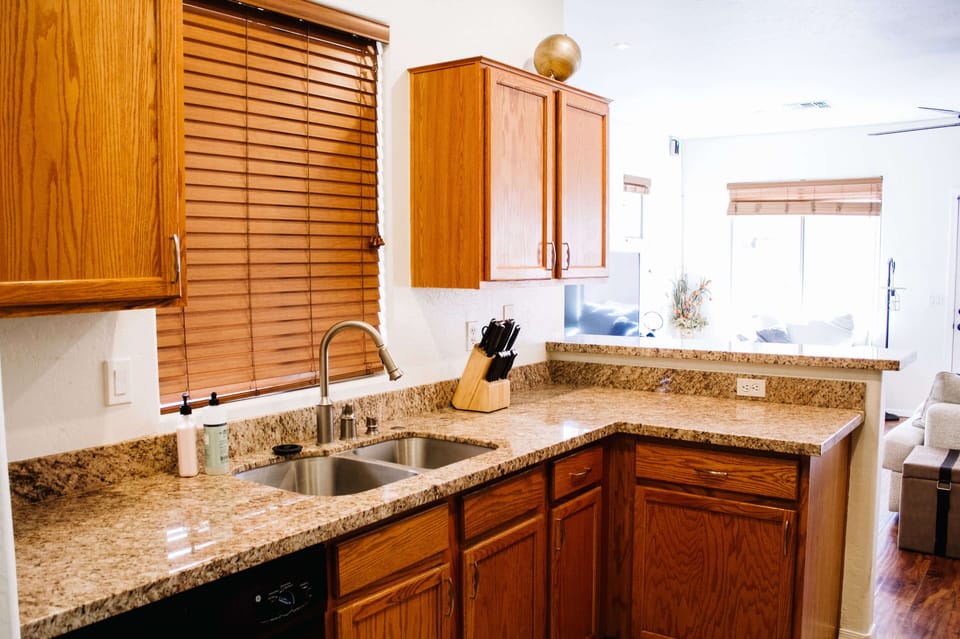 Granite countertops and everything needed to cook for all!