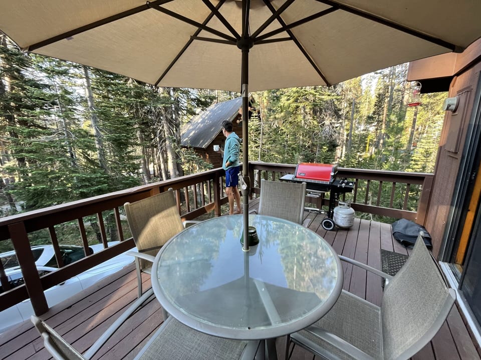 Large deck great for morning coffee
