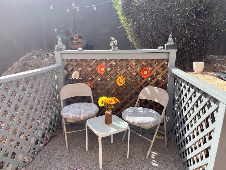 Private courtyard with plenty of sun or use the umbrella for shade. 