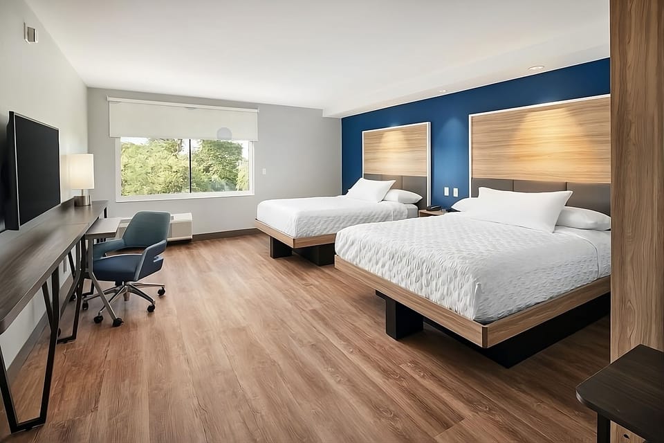 Stretch out comfortably with two plush beds and open space.