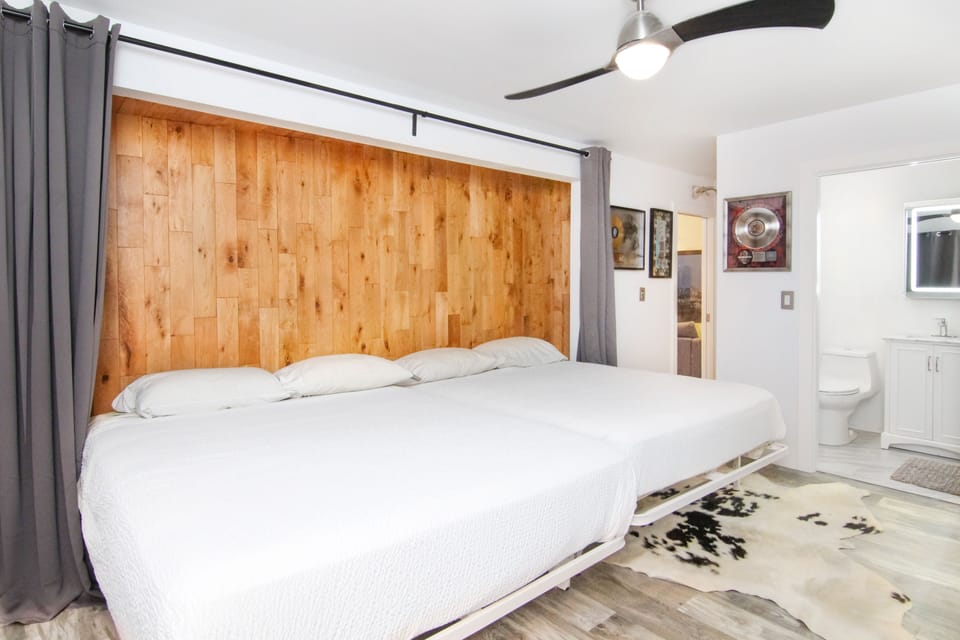 both Murphy beds down in guest bedroom