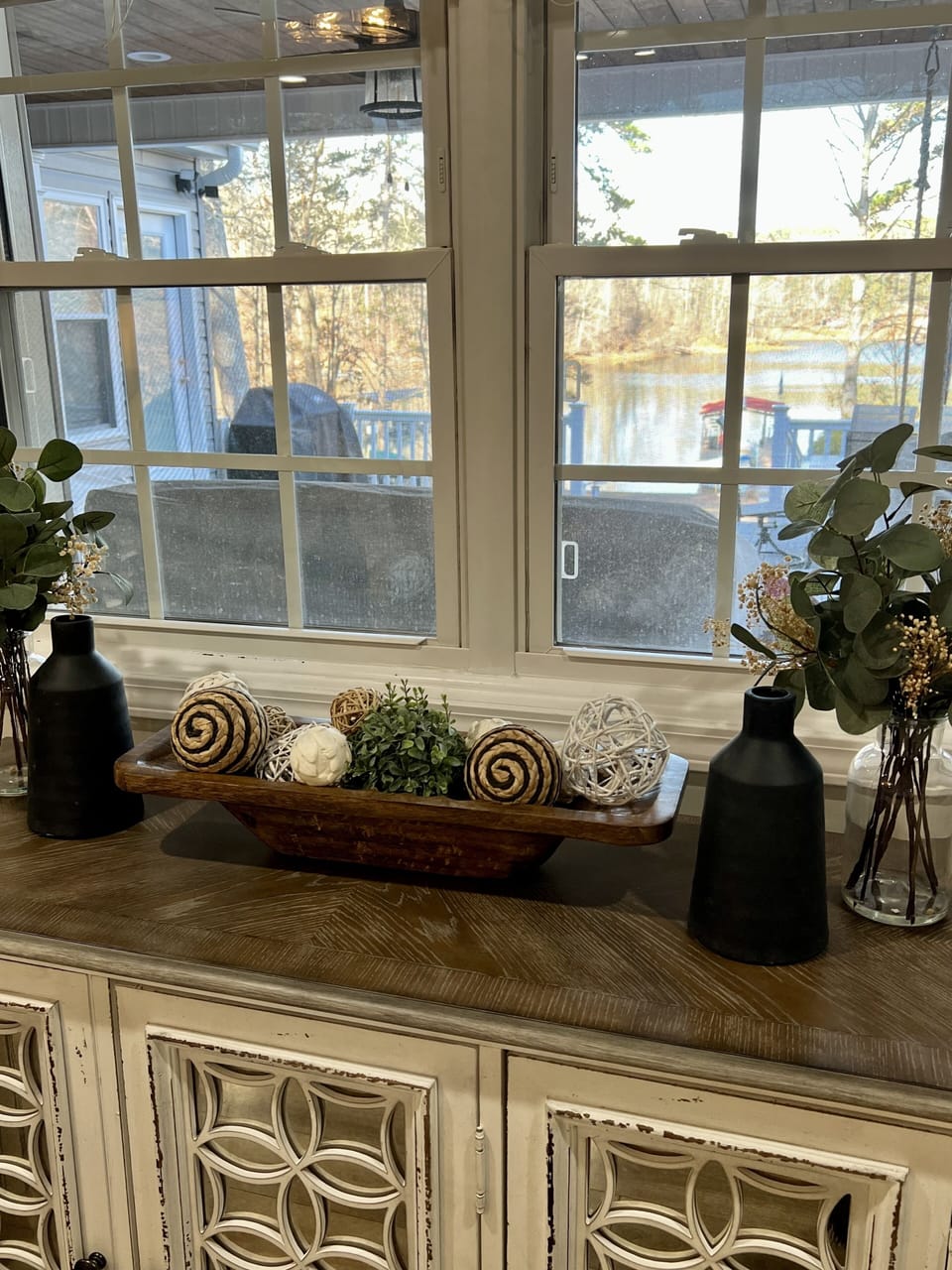 Looking out into patio