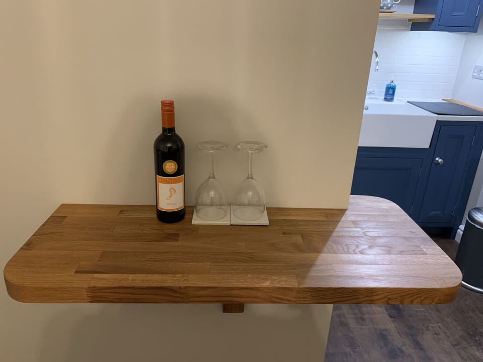 Breakfast Bar just right for 2 and a bottle of complimentary wine, cheers!