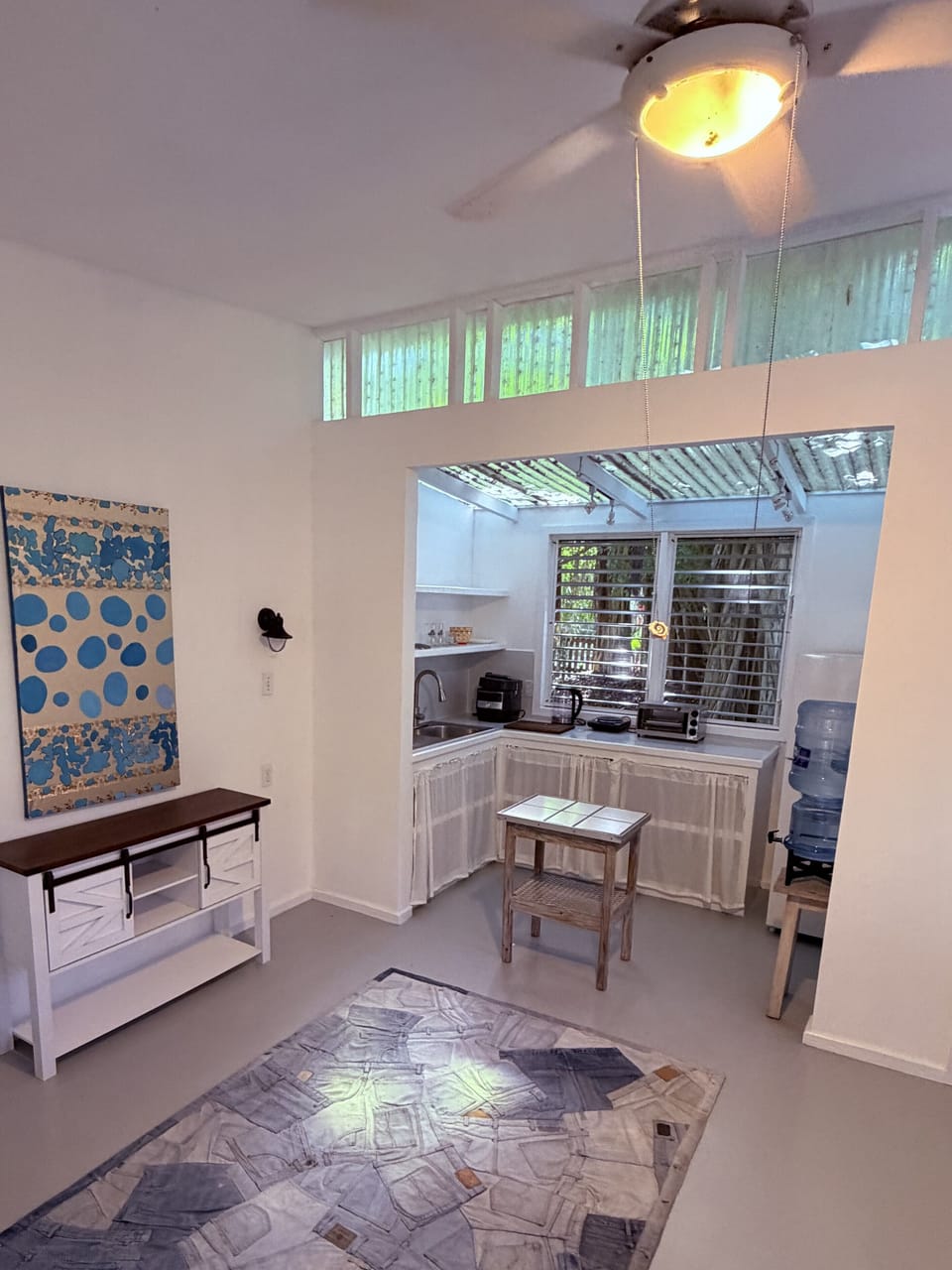 Your place comes with a kitchenette and additional half bath.  