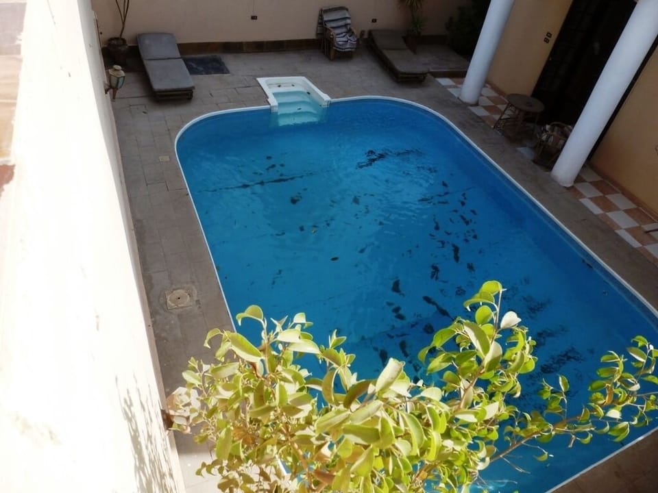 The pool beside