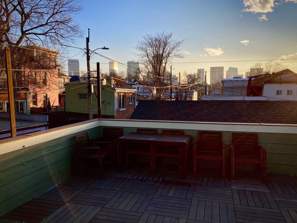 Downtown Denver skyline from private 500 square foot deck.