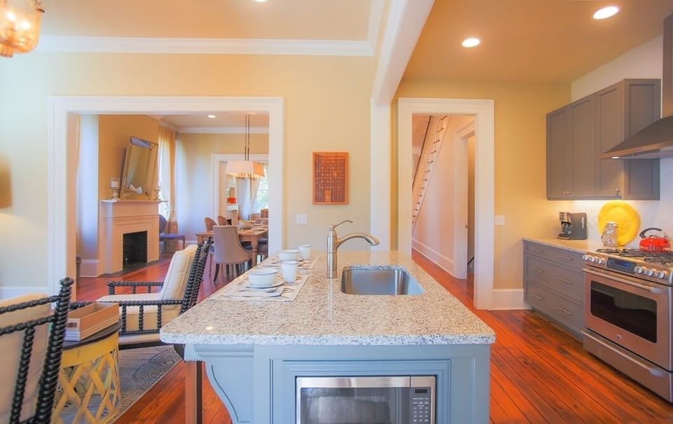 Sit at the breakfast bar and enjoy a morning coffee.