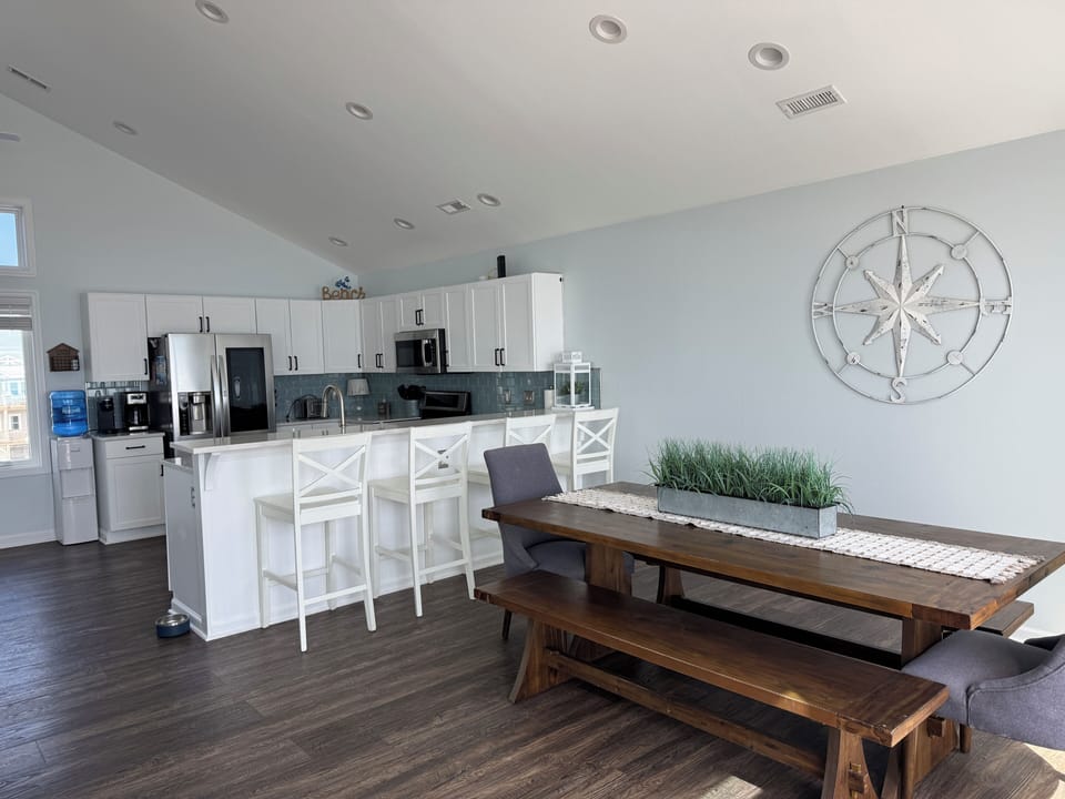Dining table easily seats 10