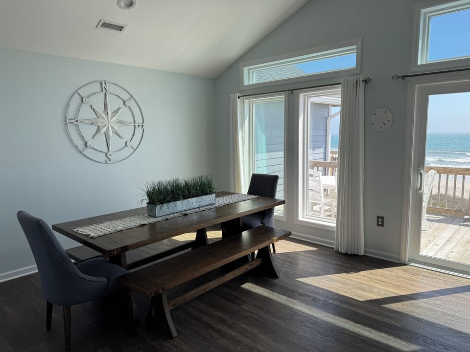 Dinner with a view -dining table easily seats 10
