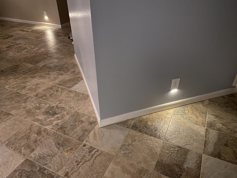 Night lights are built in to the electrical outlets for your safety.