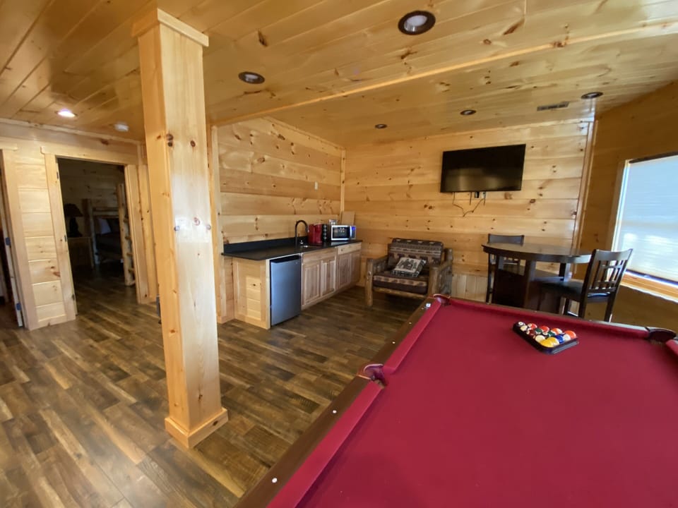 Basement gaming area with two 55 inch TVS 