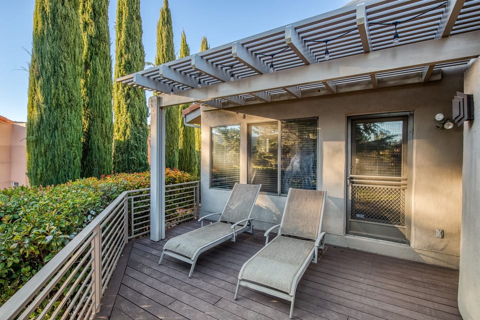 Lounger on deck outside the master bedroom