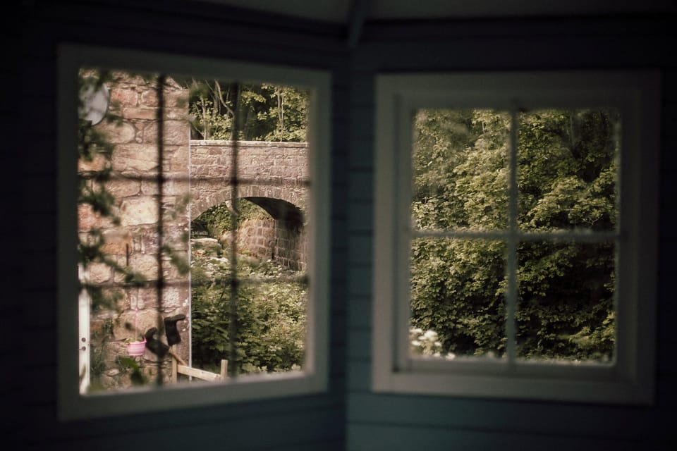 View of the bridge from the summer house 
