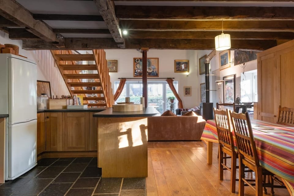 Downstairs open plan kitchen, dining and lounge 