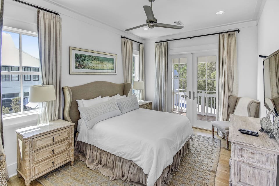 Guest Bedroom on the Second Floor with Private Bathroom and Balcony Access