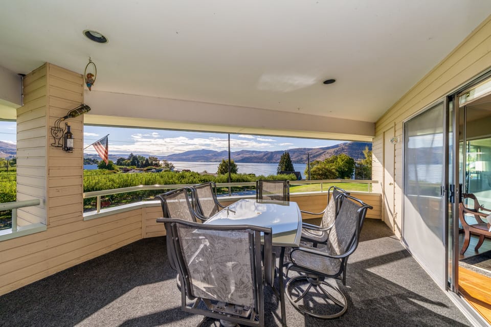 Relax on the lake view deck and enjoy the morning sun