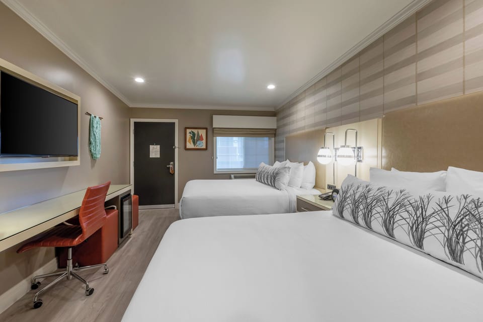 Arrive and relax in a bright room with easy-access comforts.