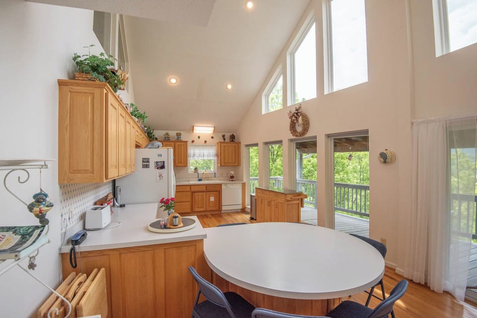 With breakfast table and views...