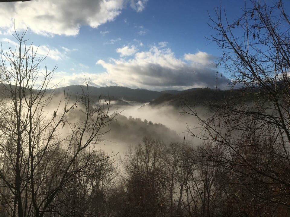 Winter views from your porch, almost above the clouds...