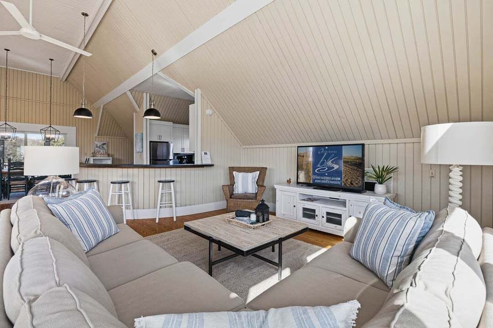 Top-Level Living Room with Deck Access