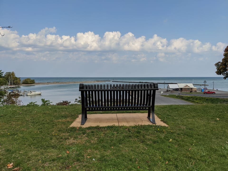 view lake erie across the street. 