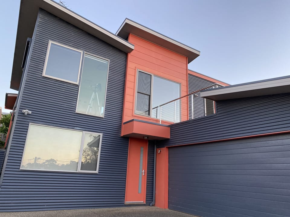 Front entrance and double garage