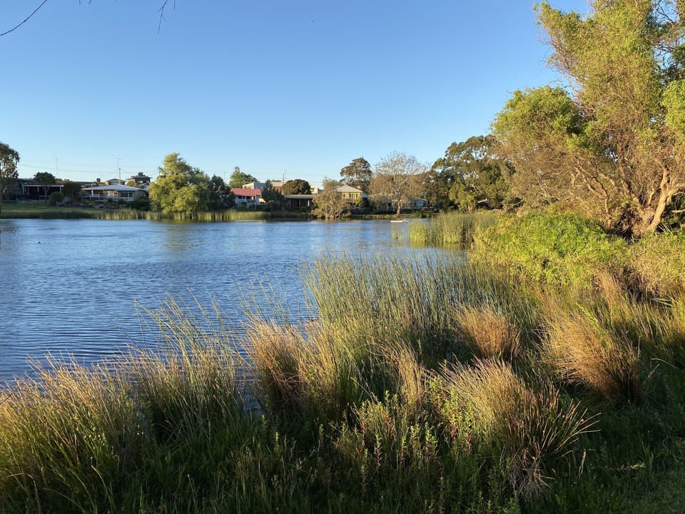 Blue Lake, 1 minute walk away with 1.5km loop walking track