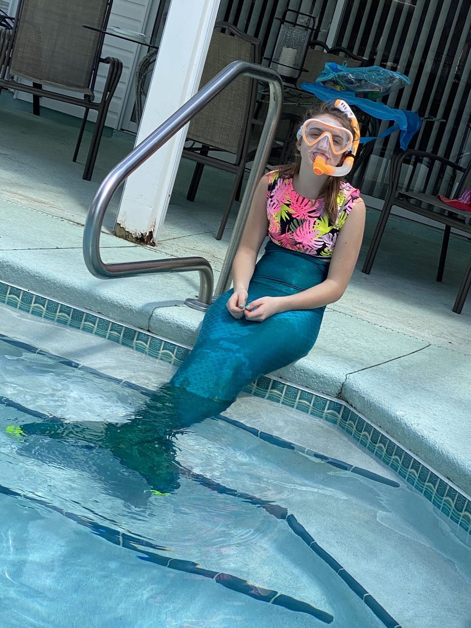 Mermaids have been seen in our pool. 
