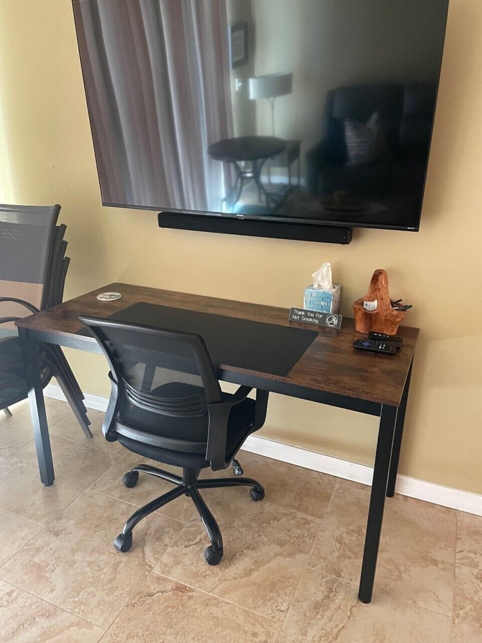 Desk area located in living room