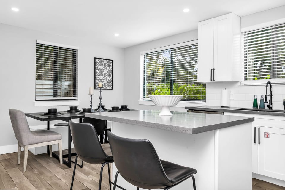 Kitchen includes Keurig, tea kettle, blender, toaster, air fryer and more