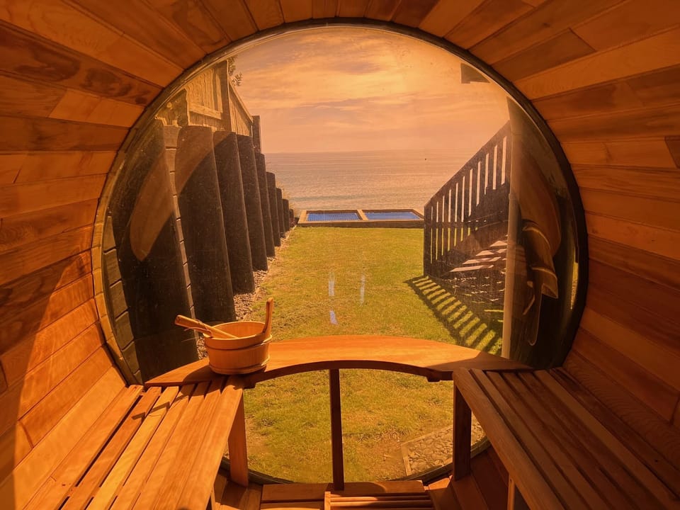 A large sauna with a view