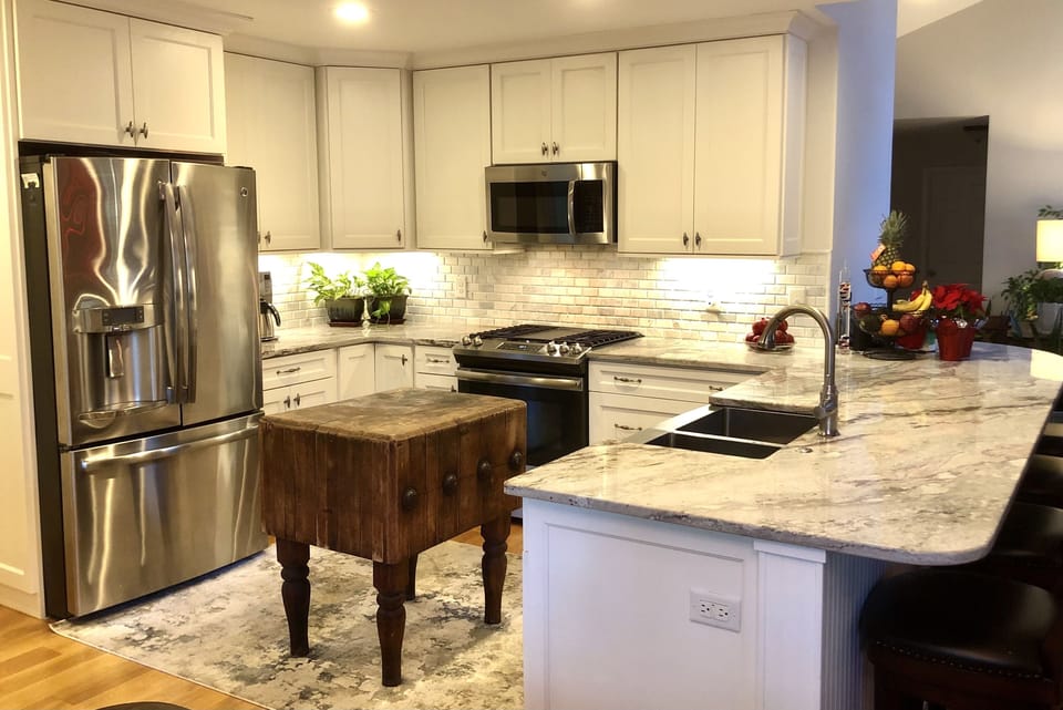 Kitchen with new gas range