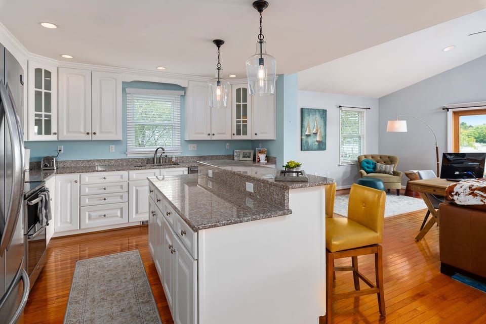 Kitchen is equipped with most anything you could need.