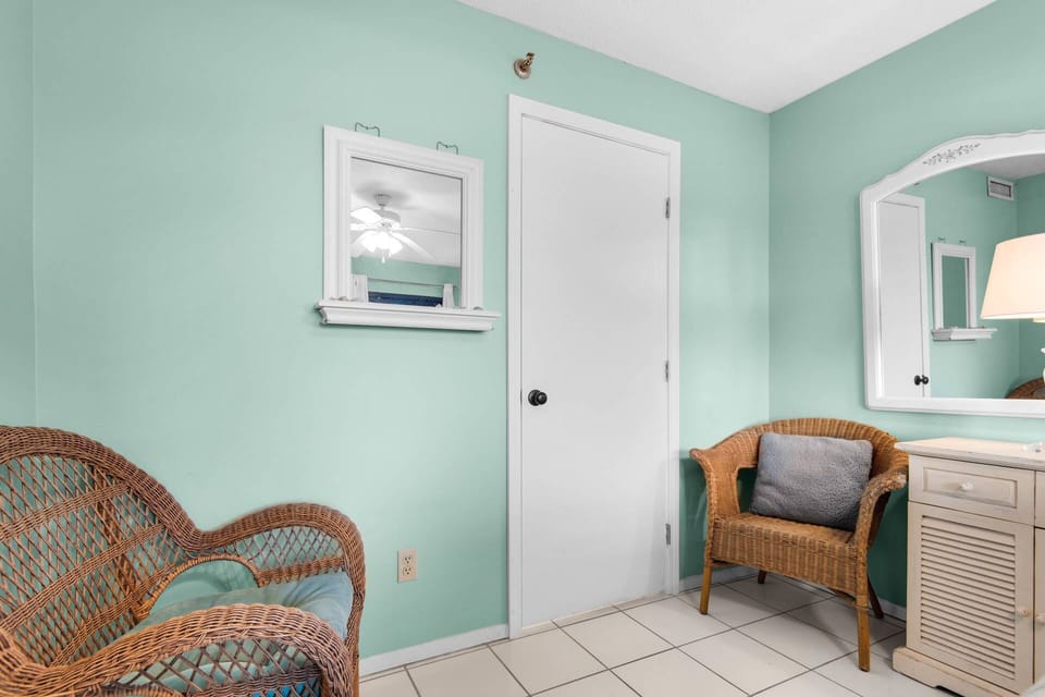 Primary bedroom with seating