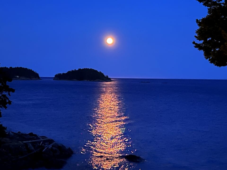 Summer moon from the deck at the Horizon Suite