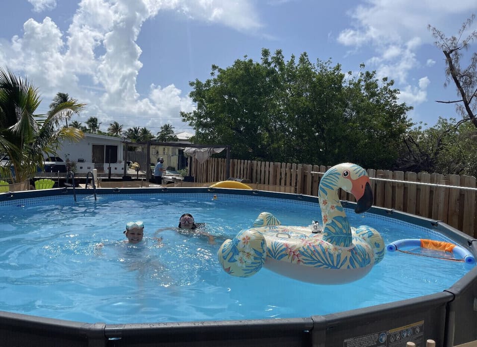 20’ canal side above ground pool