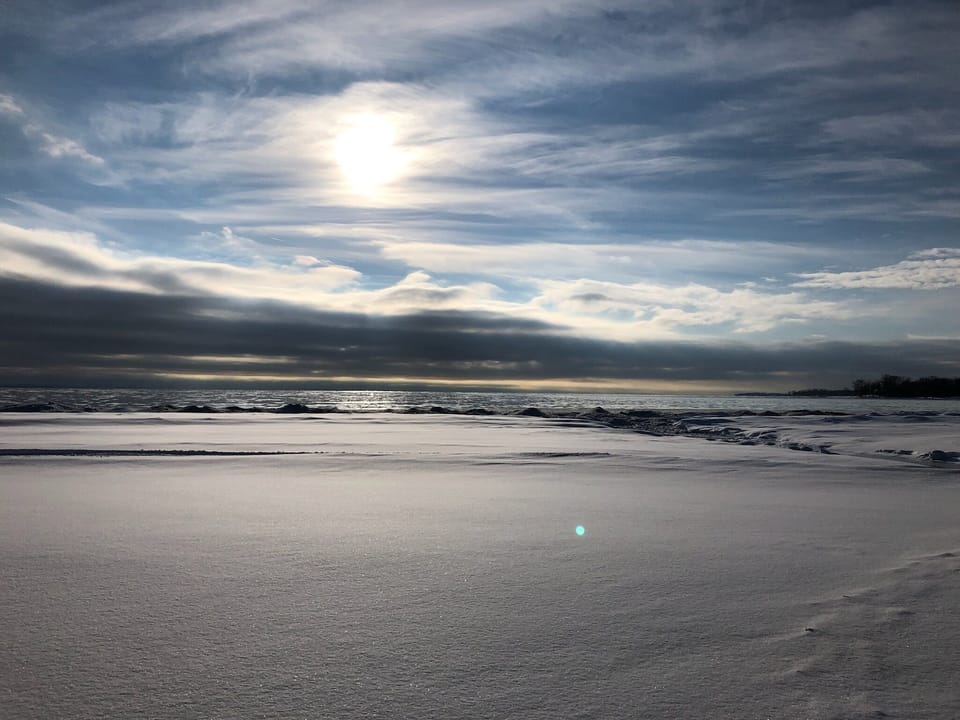 A sunny January day at the beach.