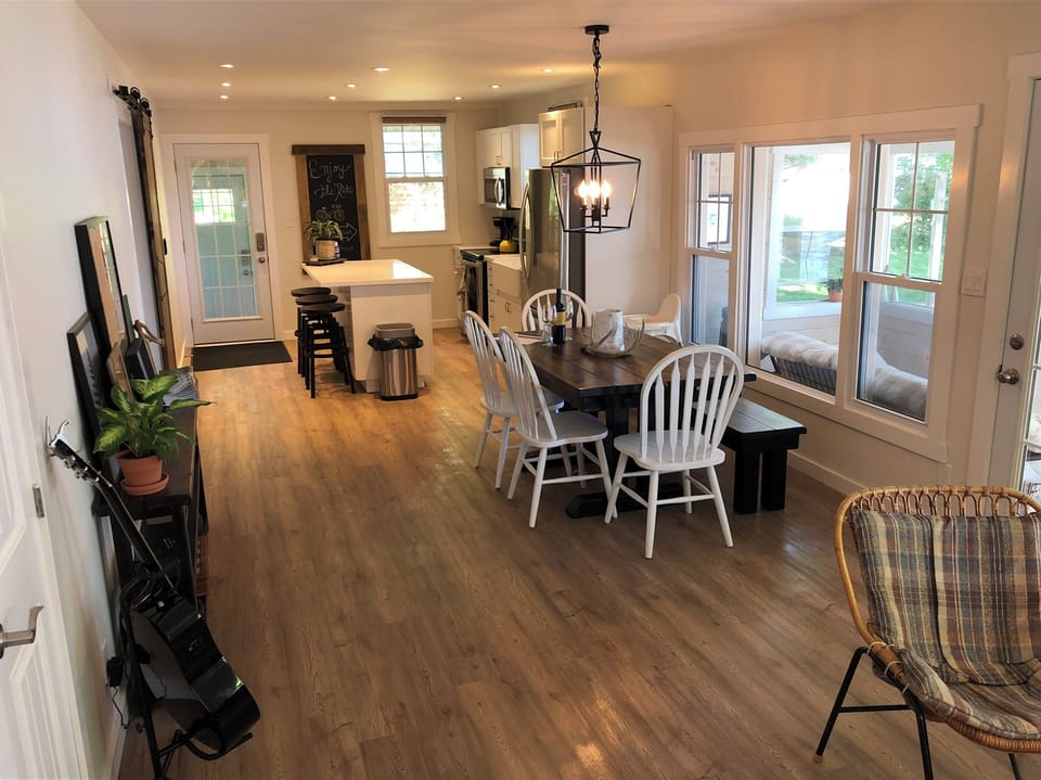 Open concept dining / living / kitchen 