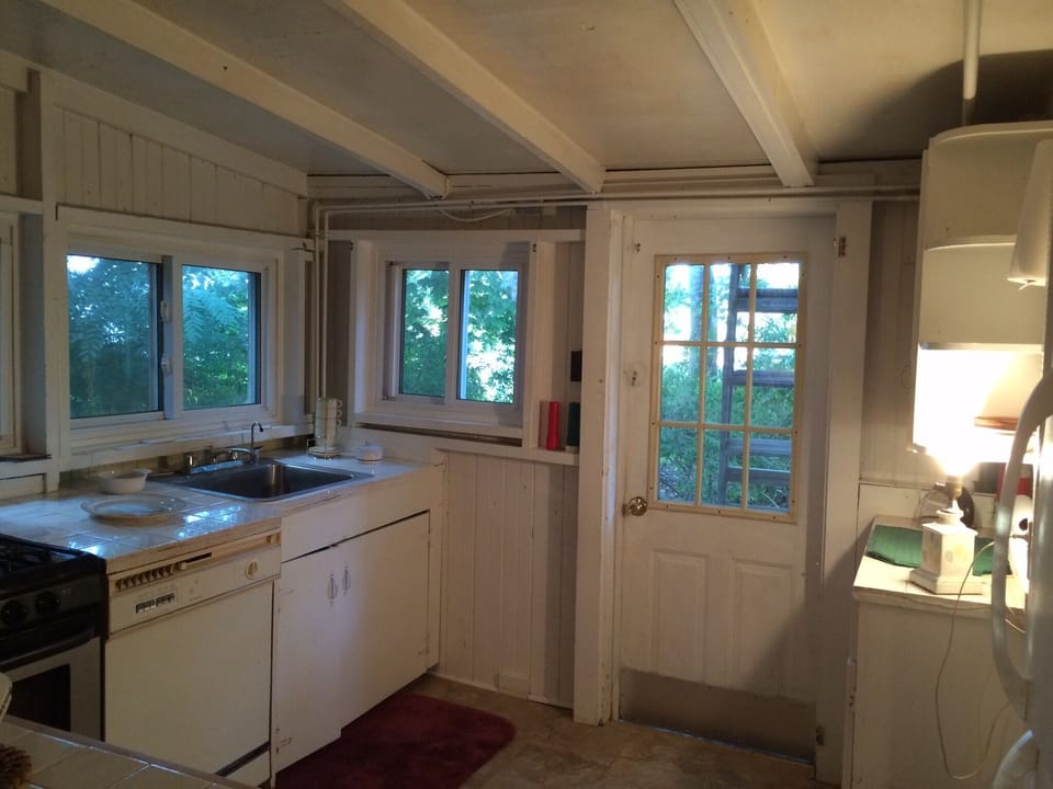 Roomy kitchen with open access to dining area. 